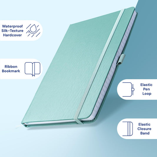 ONAVIA A4 lined notebook, hardcover, 80 sheets (160 pages) 80 gsm, 7mm line spacing for home, school, and work.