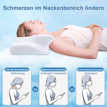 SAHEYER Memory Foam Pillow Neck Support Pillow, Ergonomic Orthopedic Pillow Side Sleeper Pillow Neck Pillow for Side, Back & Stomach Sleepers