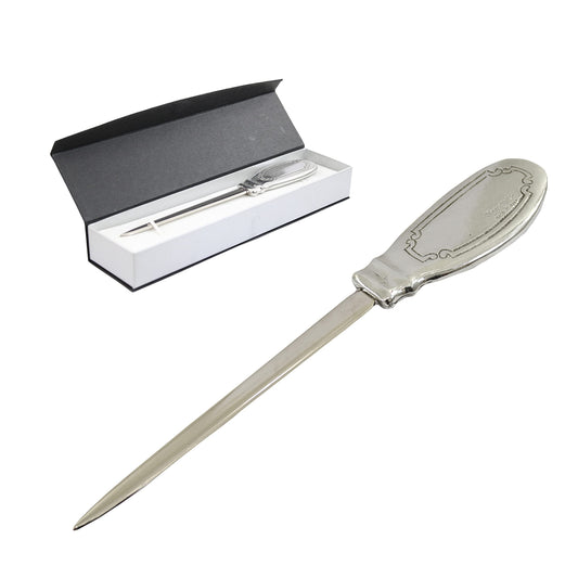 Cavagnini, Elegant stainless steel and pewter letter opener, comes with gift box (plate)