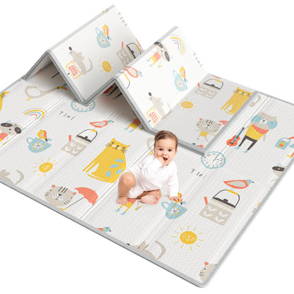 Uanlauo Foldable Baby Play Mat, Elephant Baby Crawling Mat Non-Toxic, Kids Play Mat with Edge Reinforcement, Crawling Blanket for Baby