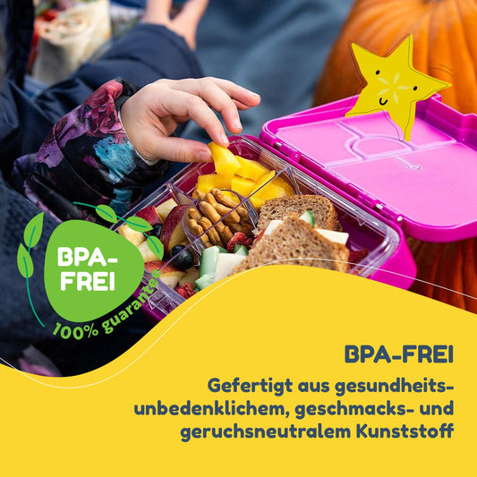 Junior Lunchbox lunchbox snack box | with additional container | child-friendly | leak-proof | 4 or 6 portion compartments | suitable for liquid food dishwasher safe | BPA-free | plastic