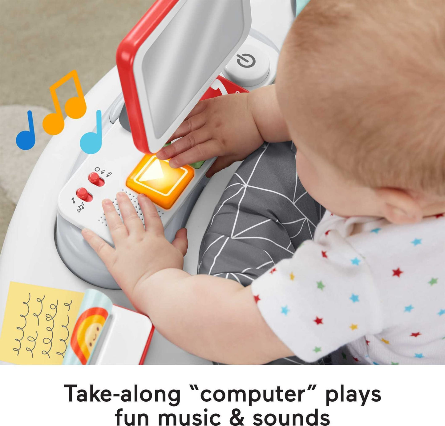 Fisher-Price HBM26-2-in-1 Homeoffice Activity Center, entertainment for babies and play table with music, lights, and sounds, toys for toddlers.