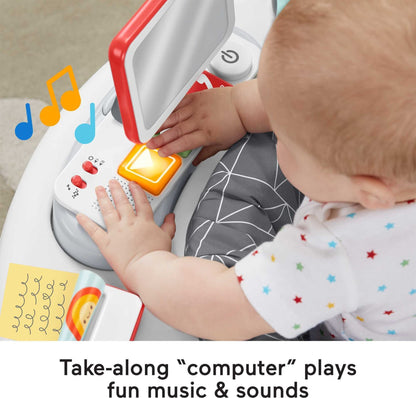 Fisher-Price HBM26-2-in-1 Homeoffice Activity Center, entertainment for babies and play table with music, lights, and sounds, toys for toddlers.