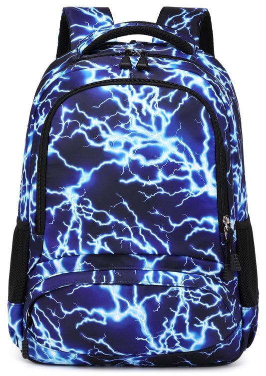 Boy's school bag, teenage school backpack, youth backpack, school daypack for kids. Large waterproof school bag in blue color.
