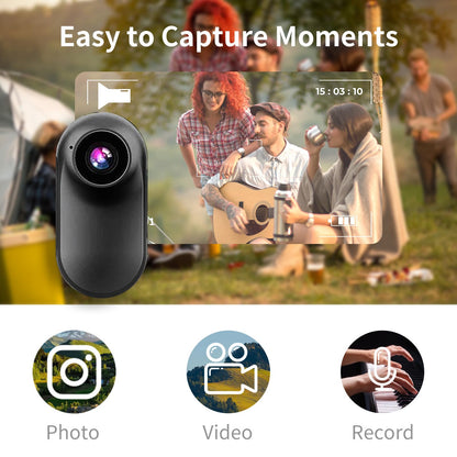OBEST 360° Action Camera 1080P Magnetic Pocket Thumb Camera Action Camera, Mini Action Cam, Motorcycle Bodycam, Helmet Camera, Outdoor Sports Camera with Screen