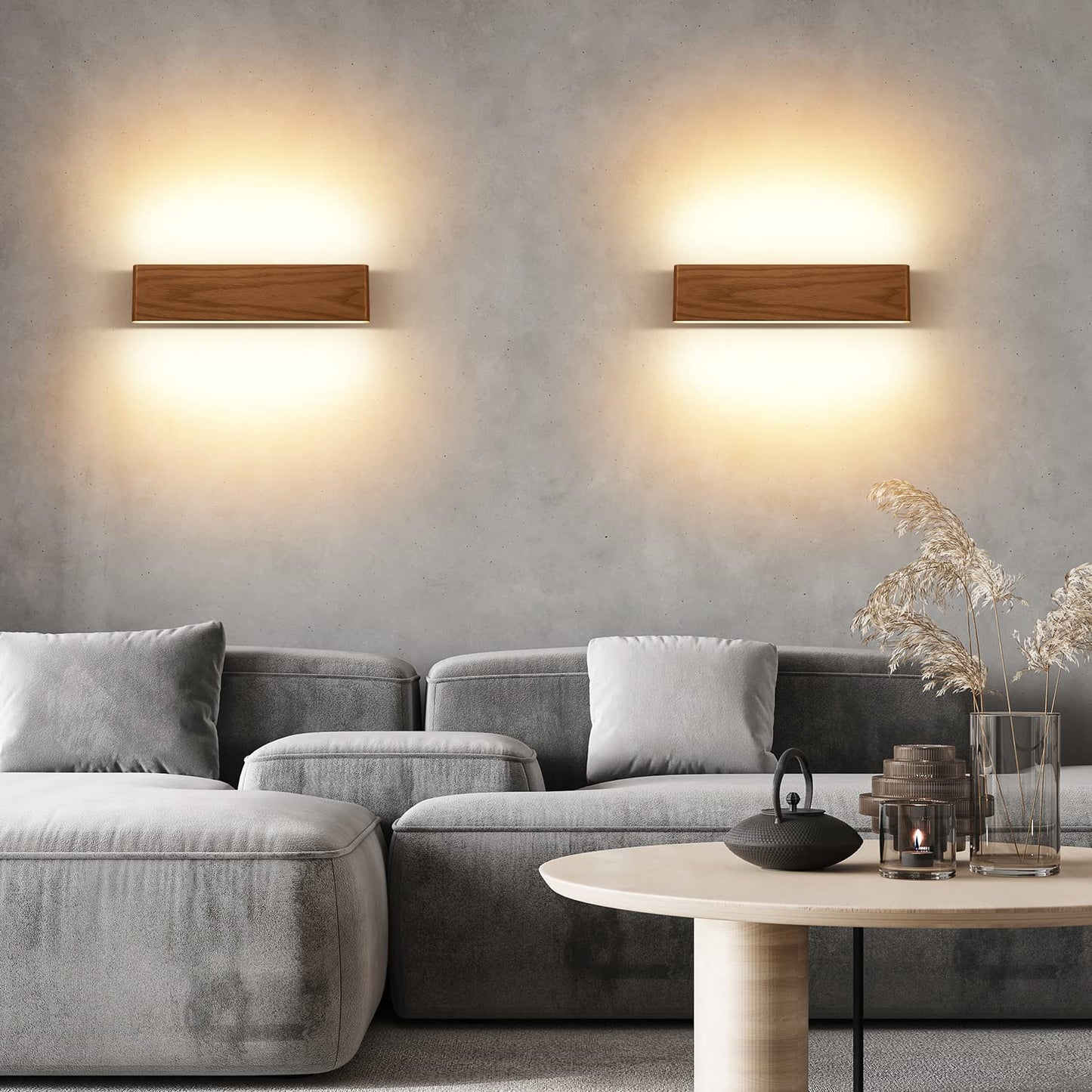 Martll Wall Light LED Wood Wall Lamp Indoor Wall Lighting for Bedroom Hallway Corridor Staircase Living Room Indoor Lighting Warm White Night Light (32cm A)