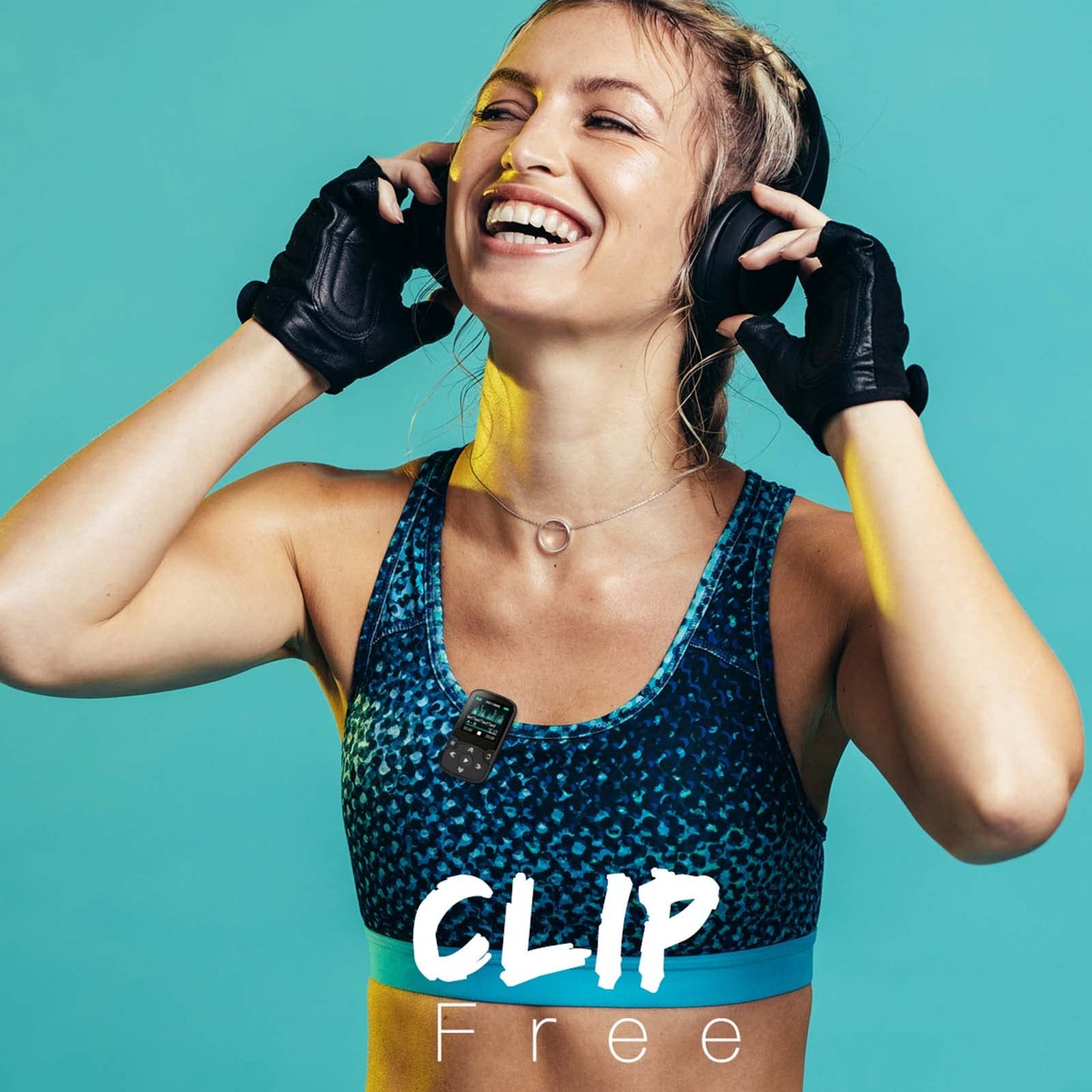 AGPTEK MP3 Player Bluetooth 5.3 Sport 32GB with 1.5 inch TFT color screen, Mini Music Player with clip, supports up to 128GB TF card, with volume button, FM radio, pedometer, Black.
