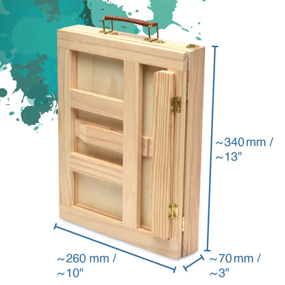 Artina 19-piece acrylic painting set with carrying case easel Milano - artist set painting case 12x 12ml acrylic paint set, brushes & stretcher canvas set - artist carrying case table easel beginner hobby painter painting set