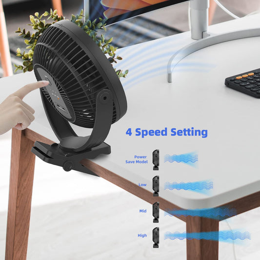 ATENGEUS USB Fan, Handheld Fan Small Mini Fan 4 Speeds, 90° Rotatable USB Quiet Fan, for Office, Home, and Outdoor (TF29)