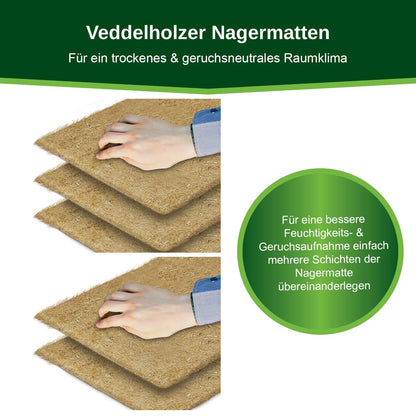 Veddelholzer 3 hemp mats for rodent rabbit cages & enclosures of guinea pigs hamsters Rodent carpet made of hemp as an accessory cages hideaways & sleeping areas for small animals rabbit hutch bunny hutch