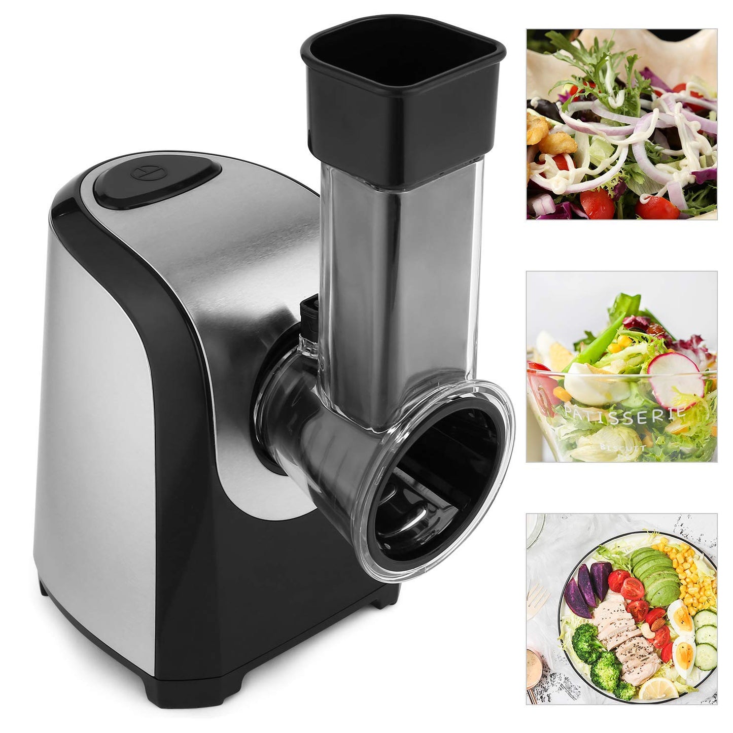 Electric vegetable chopper 5 in 1, 150W kitchen appliance, spiralizer for fruit and vegetable noodles.