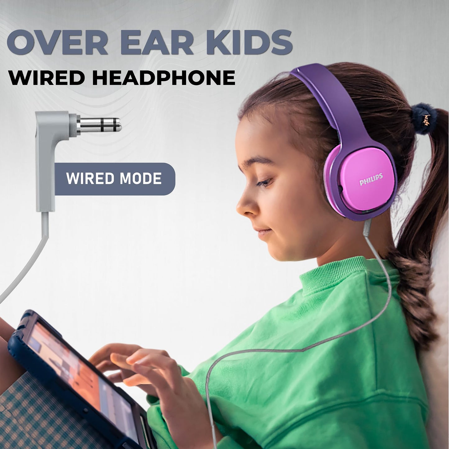 Philips SHK2000PK/00 Over Ear Kids Headphones, Colorful LED lights, 85dB volume limit, Noise-isolating, with soft ear cushions, Ergonomic headband (Pink)