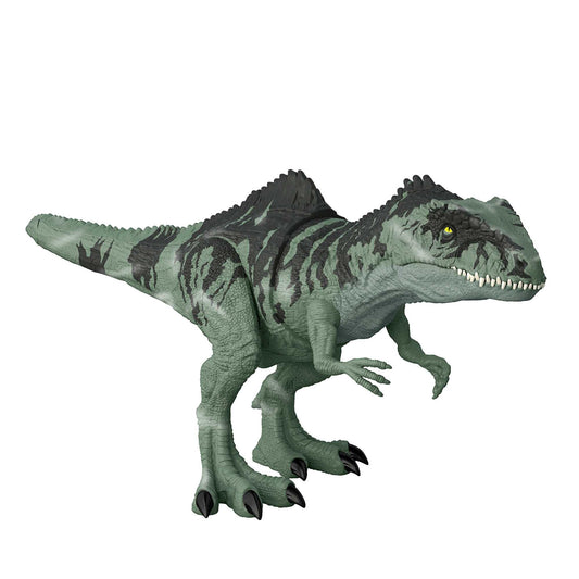 JURASSIC WORLD Strike 'N Roar Giganotosaurus - 54 cm dinosaur figure with biting action, roaring sound, realistic details, Augmented Reality with Facts App, for kids 4+. GYC94.