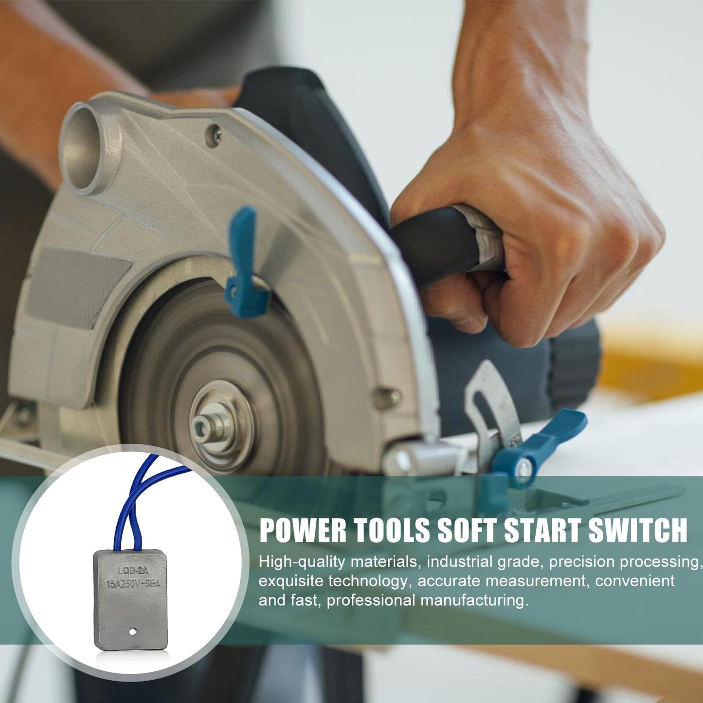 Soft Start Module Set, 15A 230V Electric Tools Soft Start-Up Current Limiter Module Set with Installation Accessories Electric Tools Starting Resistance Soft Start for Circular Saw Miter Saws Handheld Circular Saw