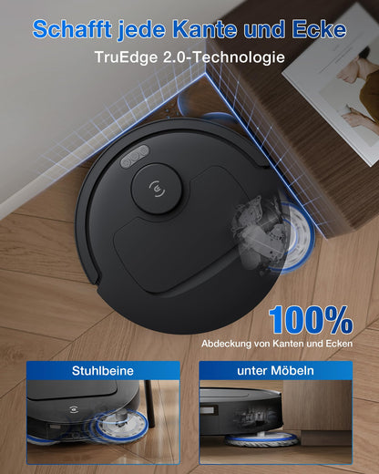 ECOVACS DEEBOT T30C Omni, robot vacuum with mop function, 20,000 Pa, OZMO Turbo 2.0 mopping, ZeroTangle 3.0 anti-tangling, TruEdge 2.0 edge cleaning, All-in-One Station, 75°C mop wash, Black