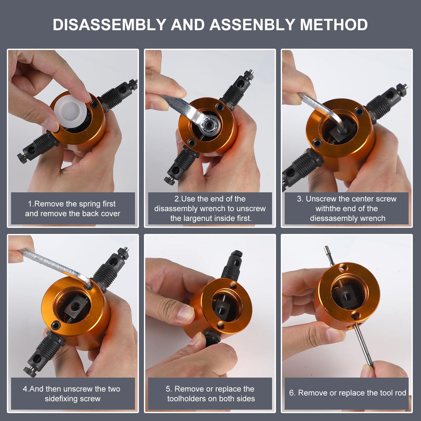 CPROSP Double Head Sheet Metal Nibbler, Metal Cutter for Cordless Drill, Metal Snip Adjustable, Nibbler Cutting Tool with Round Cut Attachment, Gold
