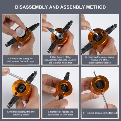 CPROSP Double Head Sheet Metal Nibbler, Metal Cutter for Cordless Drill, Metal Snip Adjustable, Nibbler Cutting Tool with Round Cut Attachment, Gold