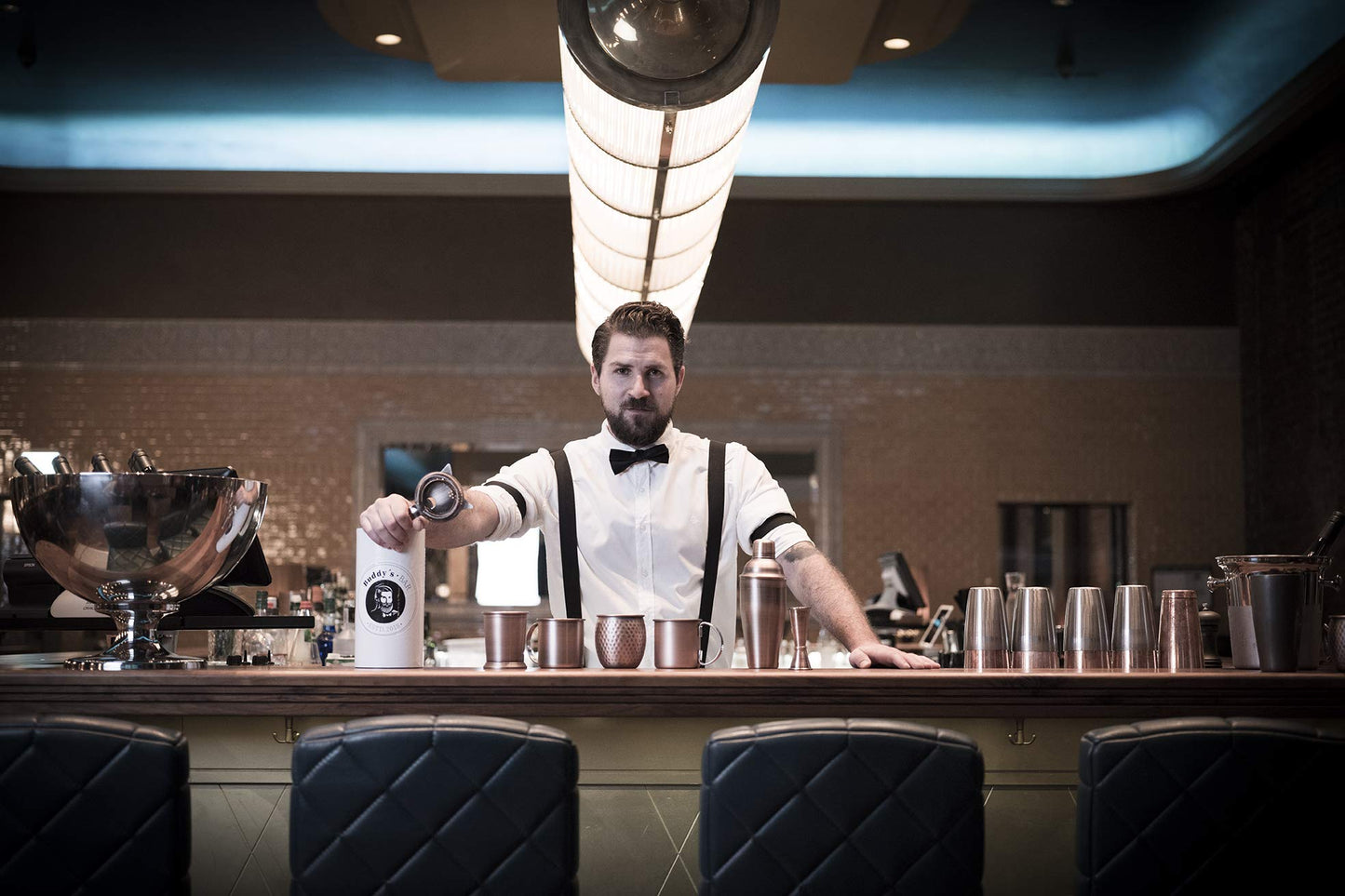 Buddy's Bar - Mixing set, stirring glass 500 ml, heavy quality, 27 cm bar spoon, strainer, high gloss polished stainless steel, food safe, dishwasher safe, bar set including gift box.