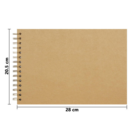 Vienrose 28.5 x 20.5 cm photo album for DIY customization and pasting with 100 pages, hardcover kraft paper spiral album scrapbook, DIY memory book for wedding, birthday, anniversary, khaki color.
