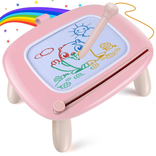 Smasiagon Magnetic Drawing Board for Kids, Colorful Erasable Magnet Drawing Board with Legs for Toddler Toy from 1 2 3 Years Girls Gift (Light Pink)