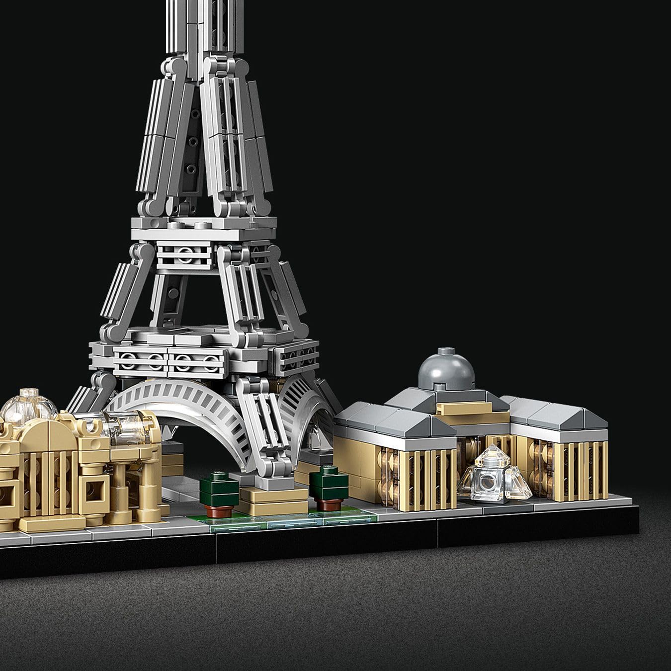 LEGO Architecture Paris, model kit featuring Eiffel Tower, Champs-Élysées, and Louvre model. Skyline collection for home or office decor. Great gift idea for collectors, men, and women. Item number 21044.