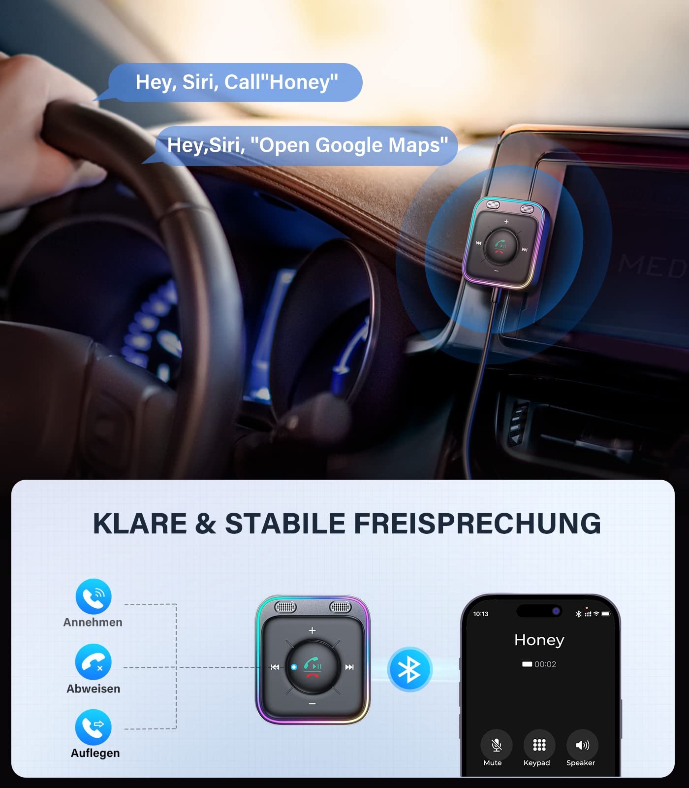 JOYROOM 2025 Aux Bluetooth Adapter Car with Hands-Free Calling, Hi-Fi Stereo Audio, USB Bluetooth 5.4 Adapter, Plug & Play Car Bluetooth Receiver Jack Aux for Car Speakers, Amplifiers.
