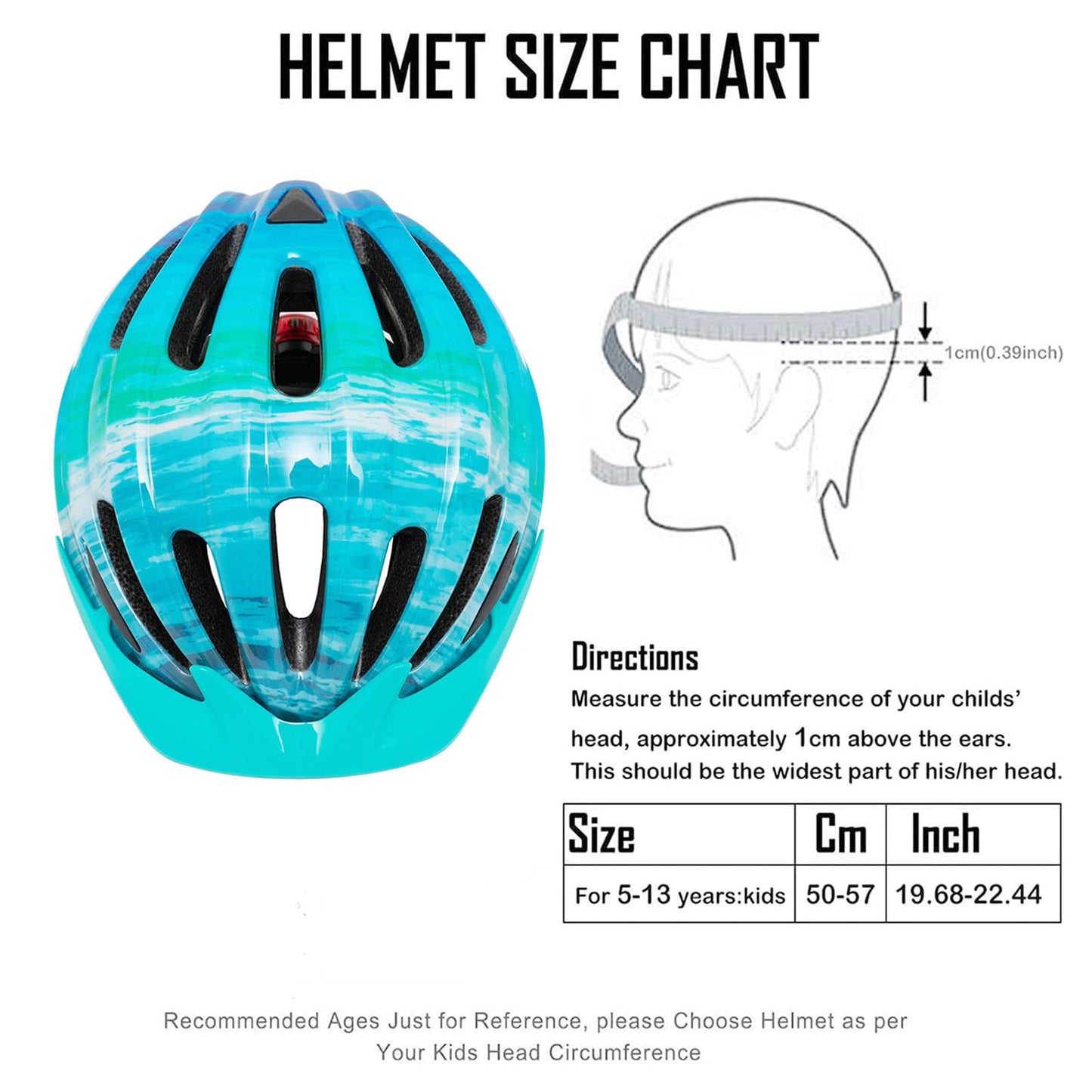 Children's bike helmet for boys 52-58CM, kids bike helmet with light, girls bike helmet kids helmet, multiple ventilation bike helmet for children 5-13 years old protective helmet.
