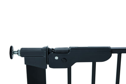 BabyDan Premier, extra wide pressure-mounted stair gate, 112-119.3 cm, door guard/barrier/baby gate/safety gate, metal, black, Made in Denmark (dog gate)