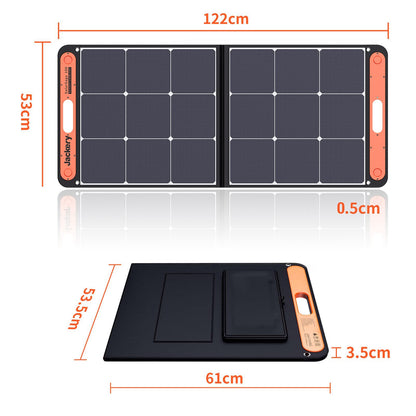 Jackery SolarSaga 100 foldable solar panel for Explorer 500/1000 Pro/1500 Pro - solar charger with 2 x USB port - 100W outdoor solar generator for camping and garden.