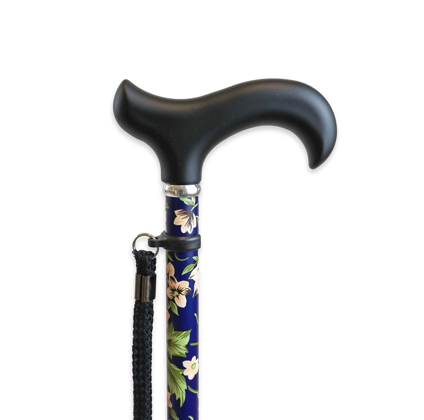 KMINA PRO - Flower design cane for women, elegant walking stick, adjustable height aluminum for men, adjustable, blue.