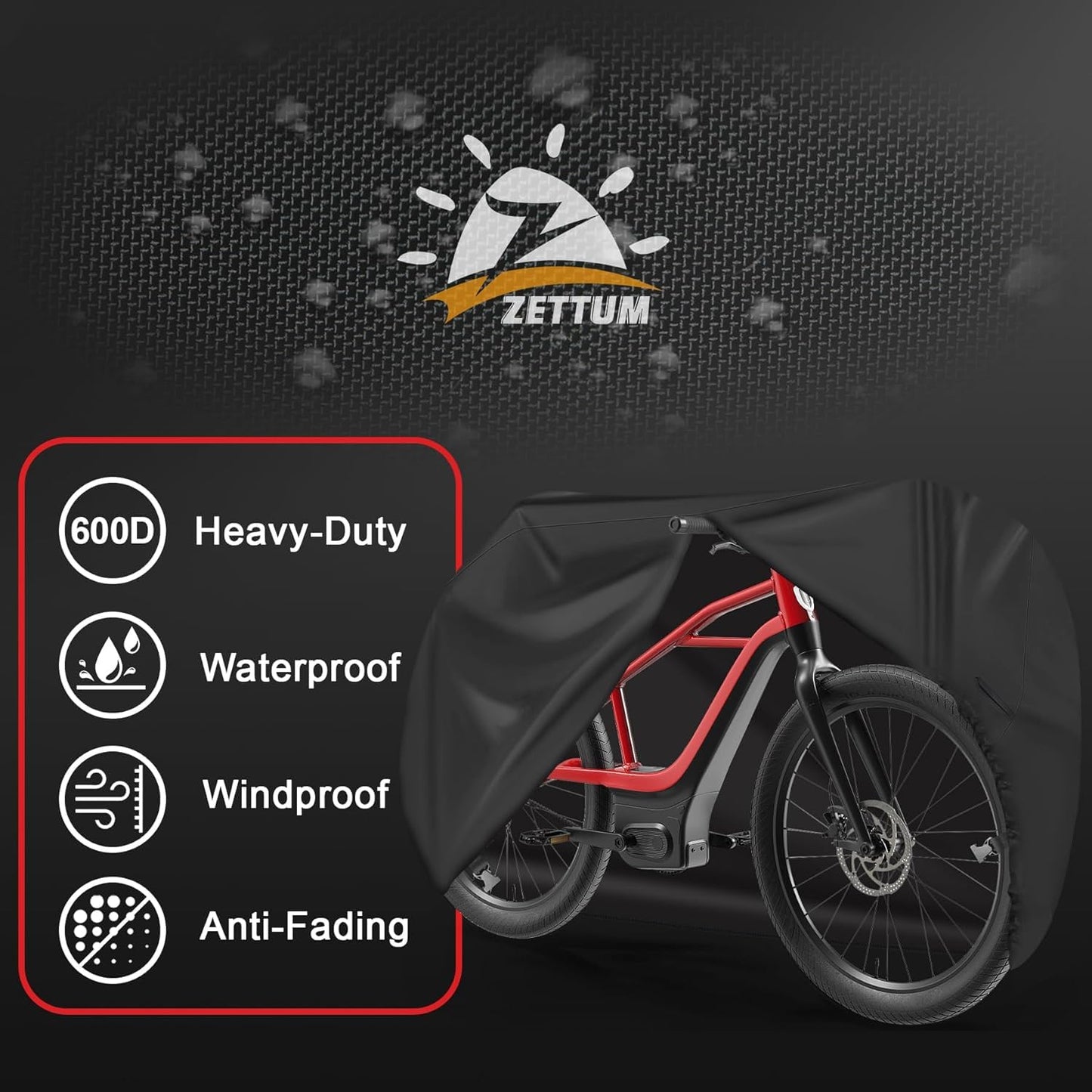 Zettum bike cover for 2 bikes - bike garage for outdoor storage Waterproof & Heavy Duty, 600D PU coating bike rain protection for 2 bikes