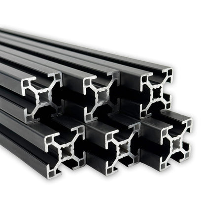 Aluminum profile 30x30 mm | Slot 8 | Length 1600 mm = 160 cm | black anodized E6/C35 | Aluminum profile | Slot profile | Lightweight | Mounting system