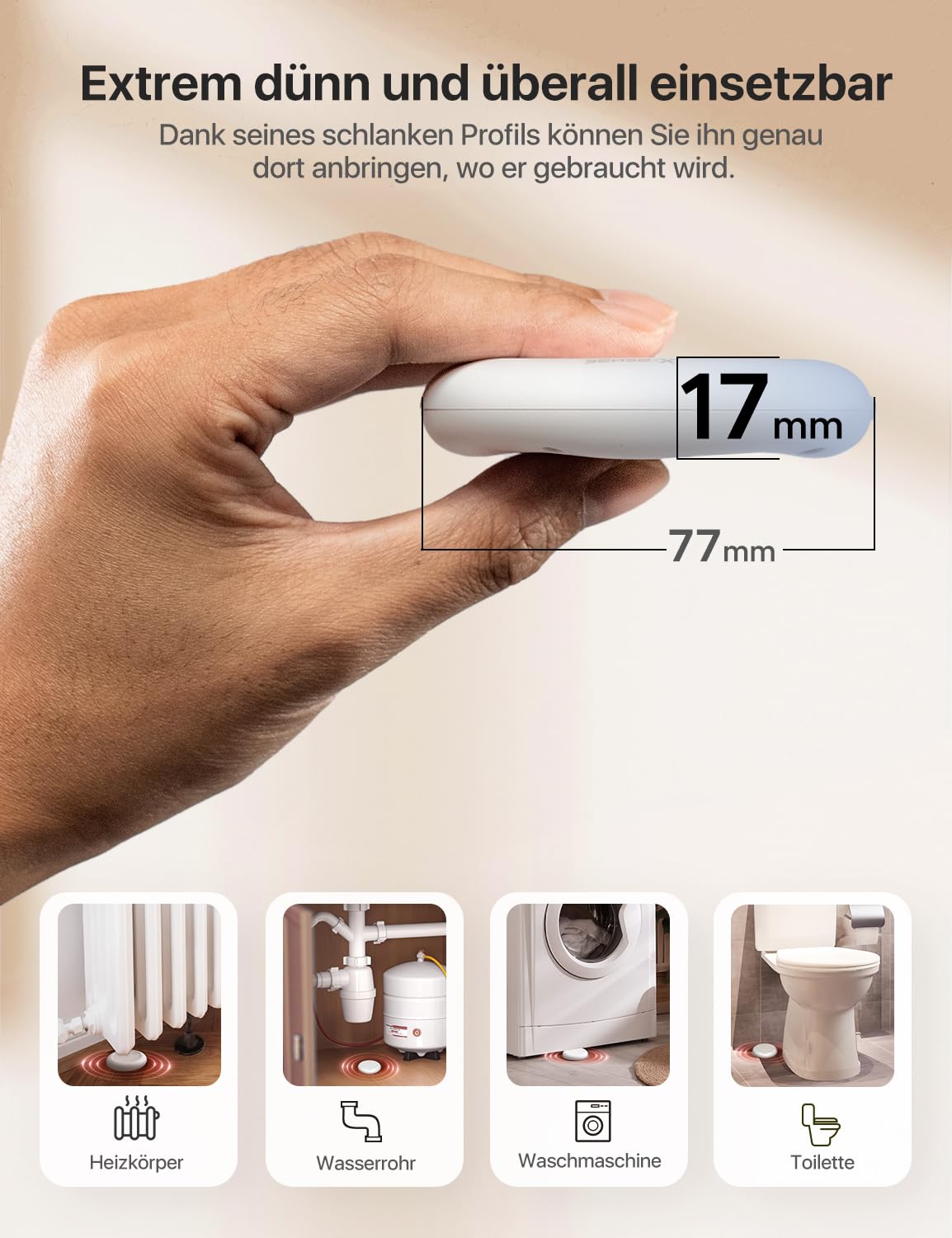 X-Sense Wi-Fi water detector with SBS50 base station, Smart water detector, App alerts (2.4Ghz only), waterproof to IP67, wireless water sensor for kitchen, bathroom, basement, SWS0A41, 5-pack.