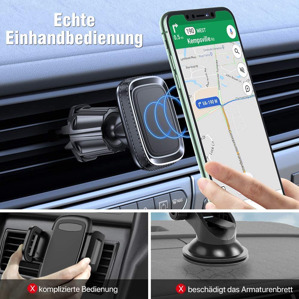 Miracase Magnetic Car Phone Holder with 6 Strongest Magnets Universal Car Smartphone Mount for iPhone 16 Pro Max/15/14/13/12/11/SE/XS/XR/X/8/7/ Samsung/Huawei etc.