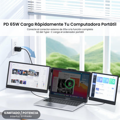 SMISEACOW Portable Monitor S2 - Mobile laptop screen extension 14 inch FHD 1080P portable monitor laptop screen extender HDMI extension