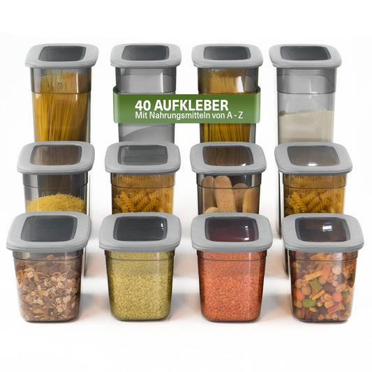 Viware's airtight and square containers with lids - set of 12 storage containers for flour, cereals, and sugar - BPA-free kitchen organizers - airtight kitchen storage box.