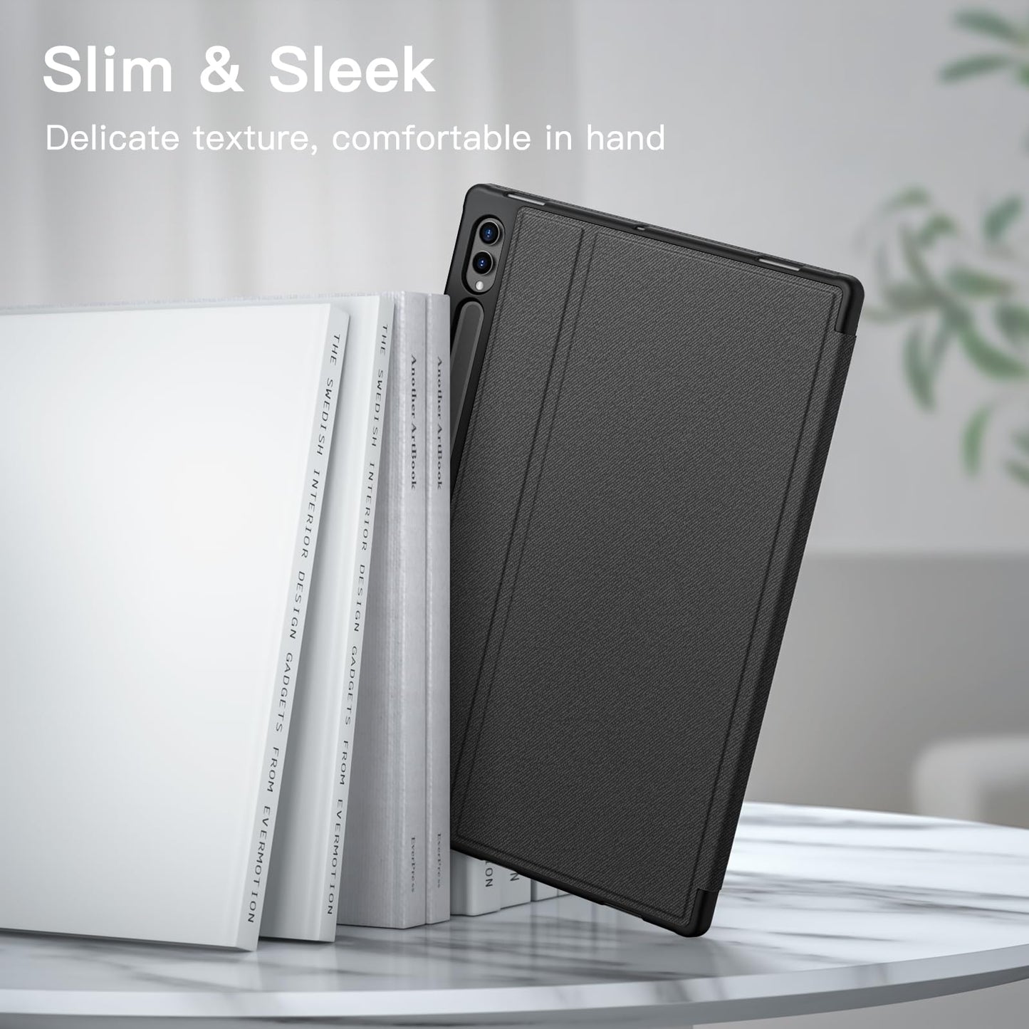JETech case for Samsung Galaxy Tab S10 Ultra/Tab S9 Ultra 14.6 inches with S Pen holder, slim folio stand tablet case, multi-angle viewing (Graphite Black)