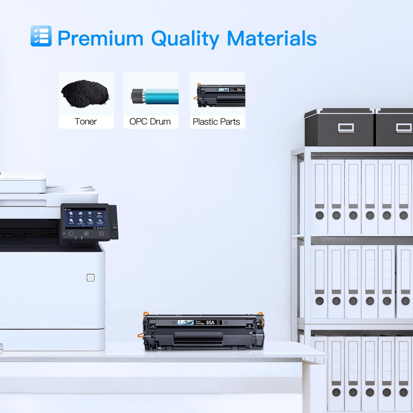 LxTek CE285A 85A compatible toner for HP Laserjet P1102W P1102 M1212NF M1132MFP M1217NFW M1212 M1132 M1210 M1210MFP P1109 (Black, 2-Pack)