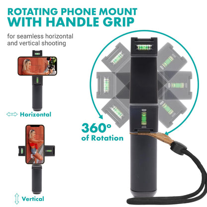 Movo iVlogger-PRO Vlogging Kit with Full Tripod for iPhone/Android – YouTube Starter Kit for Content Creators – Accessories: Phone Tripod, Phone Mount, RGB Light, and VXR10 Shotgun Microphone