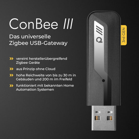 Phoscon ConBee III - The universal Zigbee USB gateway for Home Assistant, ioBroker, Zigbee2MQTT