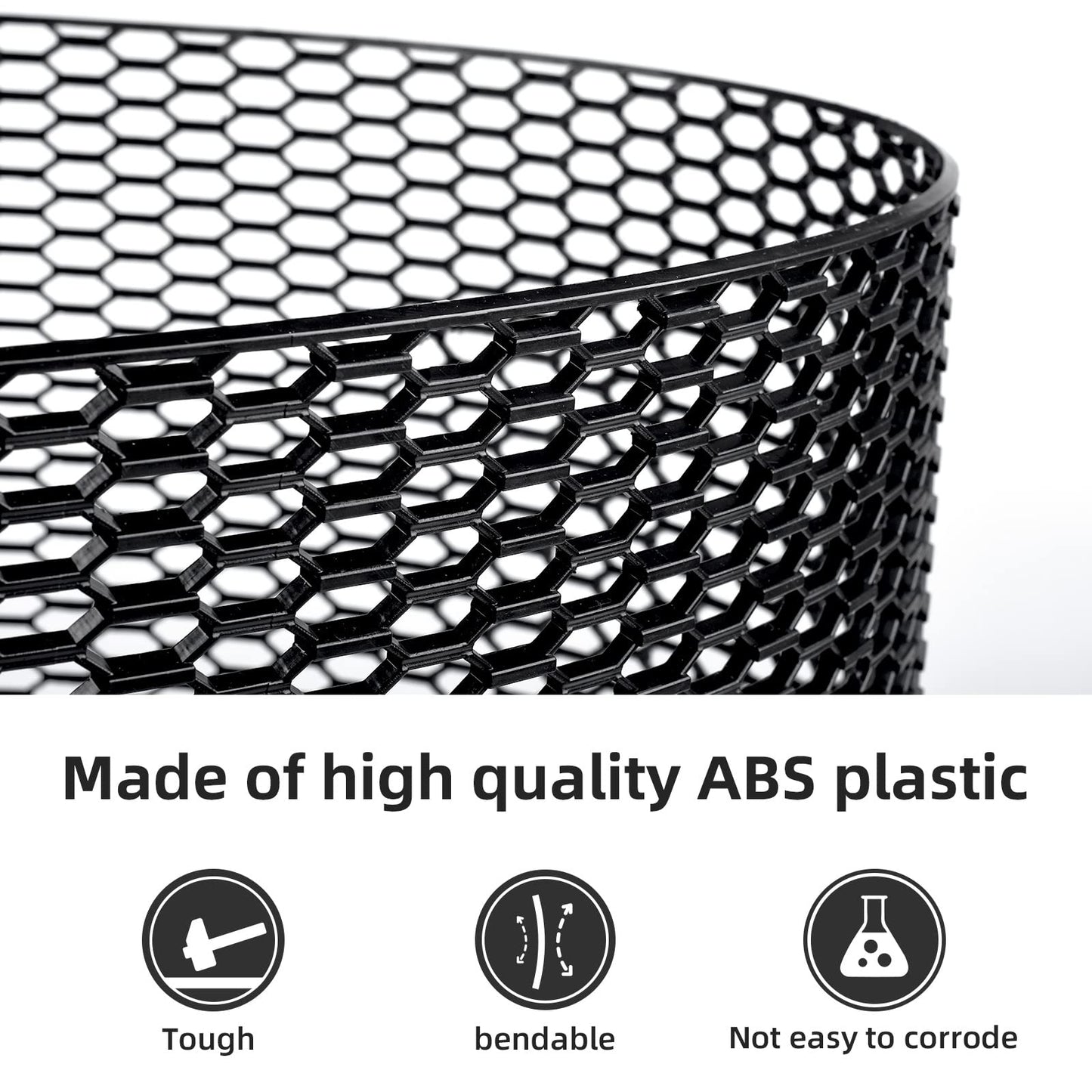 AggAuto 119.38x40.64cm Black ABS Plastic Universal Car Grill Mesh, Automotive Radiator Grill insert Bumper Honeycomb Hole 10x25mm Hex Grids.