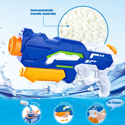 Water gun 1200ml with long range water blaster 10-11 meters. Perfect for kids and adults in the garden.