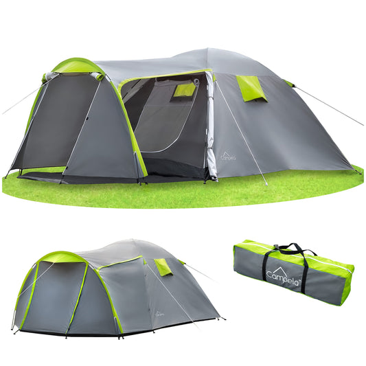 Campela 3 4 person tent waterproof 3000mm with vestibule & mosquito net - camping tent family tent for outdoor, festival, hiking, vacation - quick setup tunnel tent with ventilation