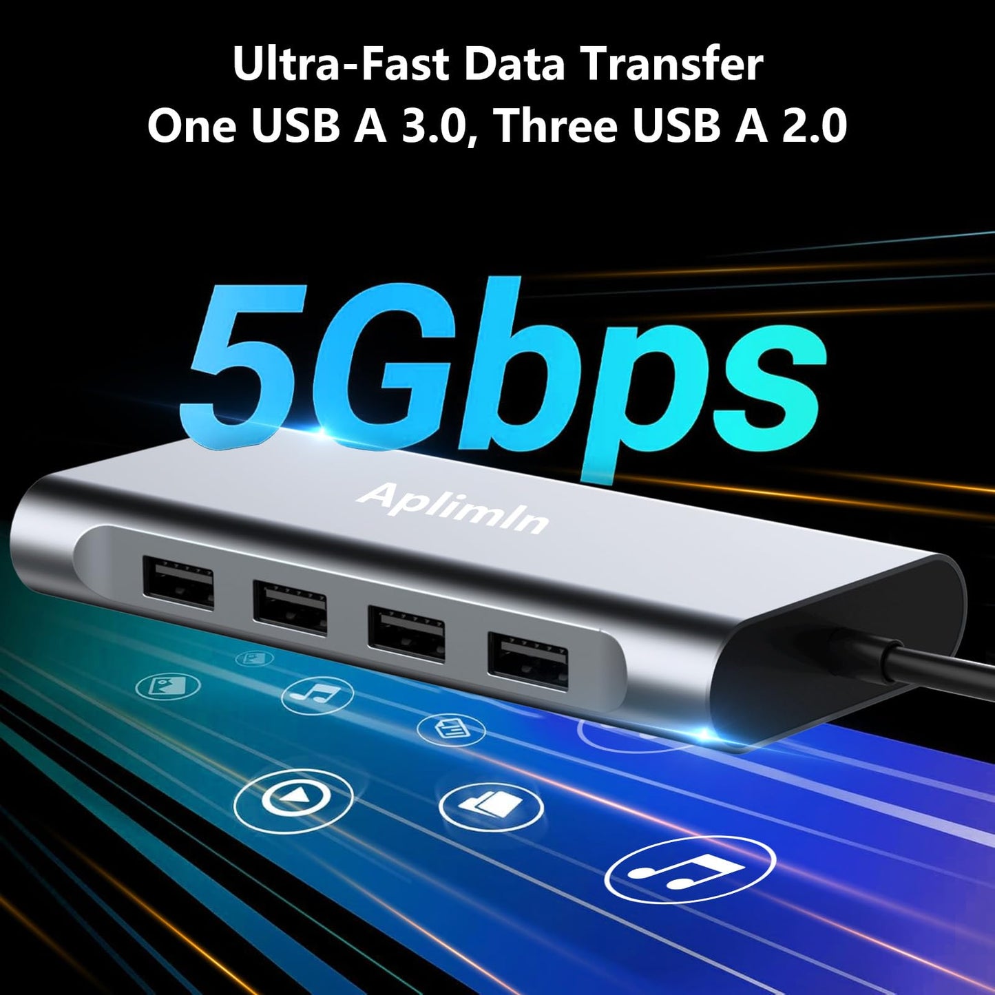 11-in-1 USB C Multiport Adapter with Ethernet LAN Network Adapter, 4K HDMI VGA Adapter, USB 3.0 & 2.0 Ports, SD/TF Card Reader, 3.5mm AUX, USB C Docking Station for MacBook Pro/Air Laptops.