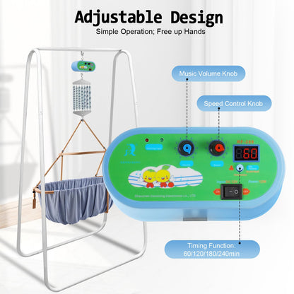 TESUGN Hanging electric cradle controller, noiseless adjustable electric baby swing baby rocker controller with 7 pieces spring up to 21 kg for the baby spring cradle and baby hammock