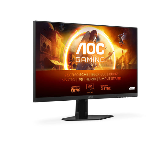 AOC Gaming 24G4XED - 24 inch Full HD monitor, 180 Hz, 1 ms, FreeSync Premium, G-Sync compatible, HDR10 (1920x1080, 2X HDMI 2.0, 1x DisplayPort 1.4) black/grey