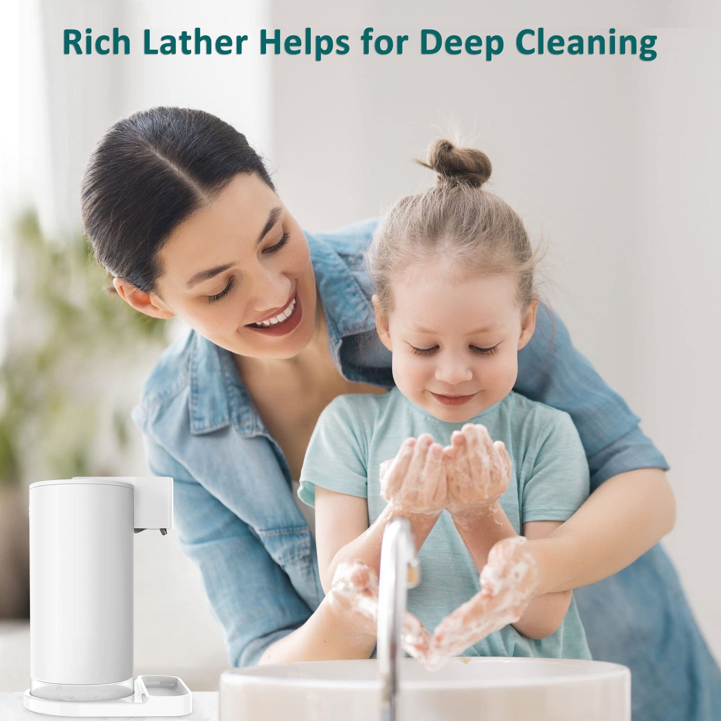 Automatic Foam Soap Dispenser Electric: YISH White Electric Soap Dispenser with Sensor Touchless Foam Soap Dispenser 260ml for Kitchen Bathroom USB Rechargeable