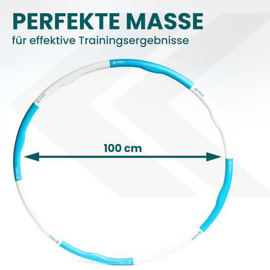 KIANA SPORTS® Hula Hoop Hoop Adult [1.2 & 1.5 kg] - with bag & workout plan - fitness hoop for weight loss - gymnastics hoop with waves - developed in Germany