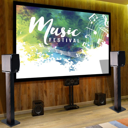 BQKOZFIN Speaker stand 90 cm high wooden speaker stand, 2-piece set, suitable for bookshelf speakers | HiFi and home theater surround sound, improved audio listening experience