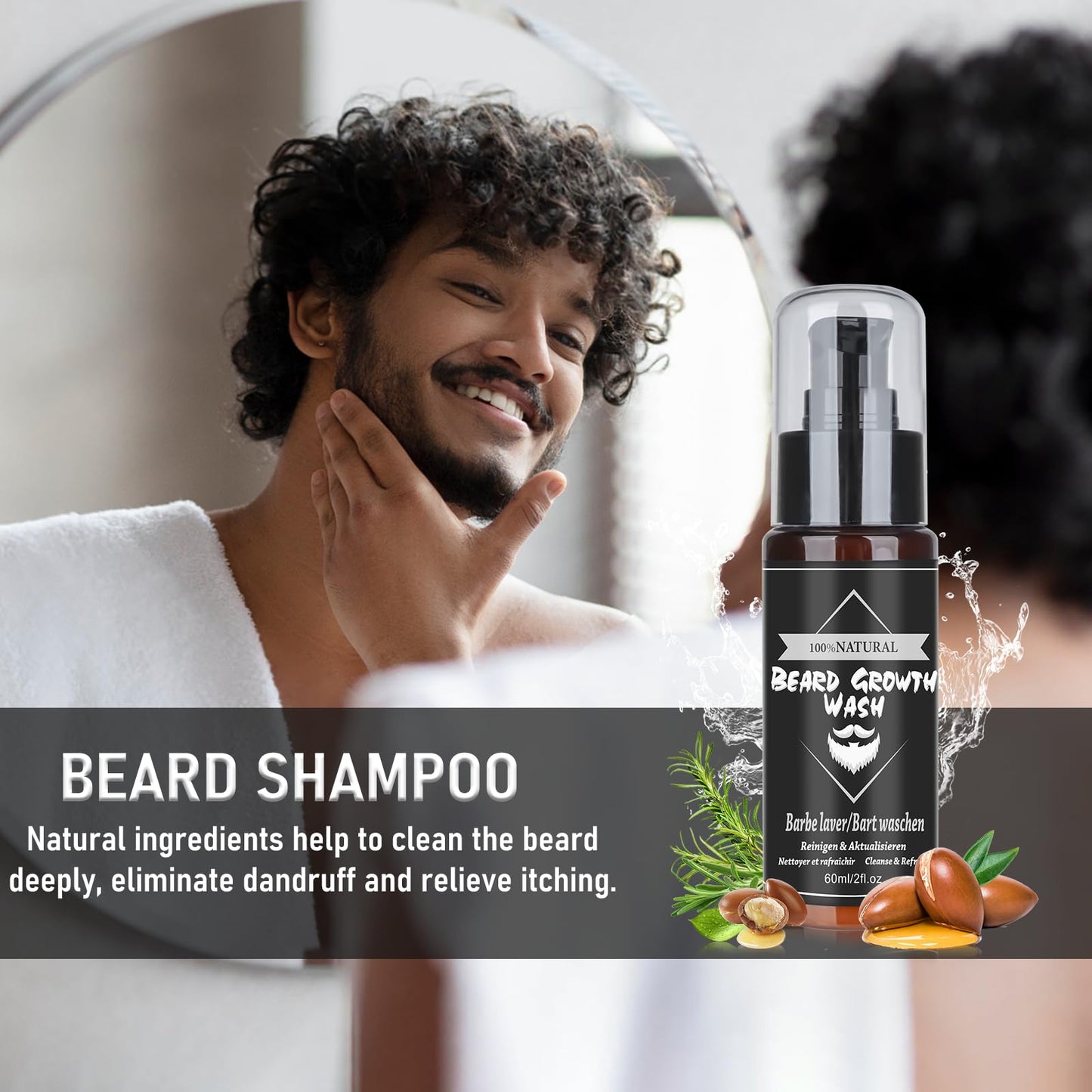 Upgraded beard care set for men, 11 in 1 beard growth kit includes beard shampoo, beard oil, beard balm, beard comb, beard scissors, etc. Gift set for men for Christmas, Valentine's Day, Father's Day.